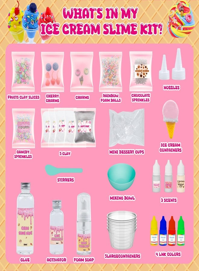 Funewest Slime Kit for Girls Ages 8-12 Mini Fluffy Butter Slime Making Kit Ice Cream Slime for Kids DIY Craft Kits with 30+ Piece Birthday Gifts - Image 5